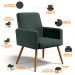 Kit 03 Poltronas Decorativas Para Sala Estar Maria W01 Pés Palito Linho Verde Musgo - Lyam Decor