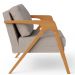 Kit 03 Poltronas Decorativas Para Sala Estar Pietra Estrutura De Madeira L02 Linho Bege - Lyam Decor