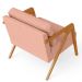 Kit 03 Poltronas Decorativas Para Sala Estar Pietra Estrutura De Madeira L02 Linho Rosê - Lyam Decor