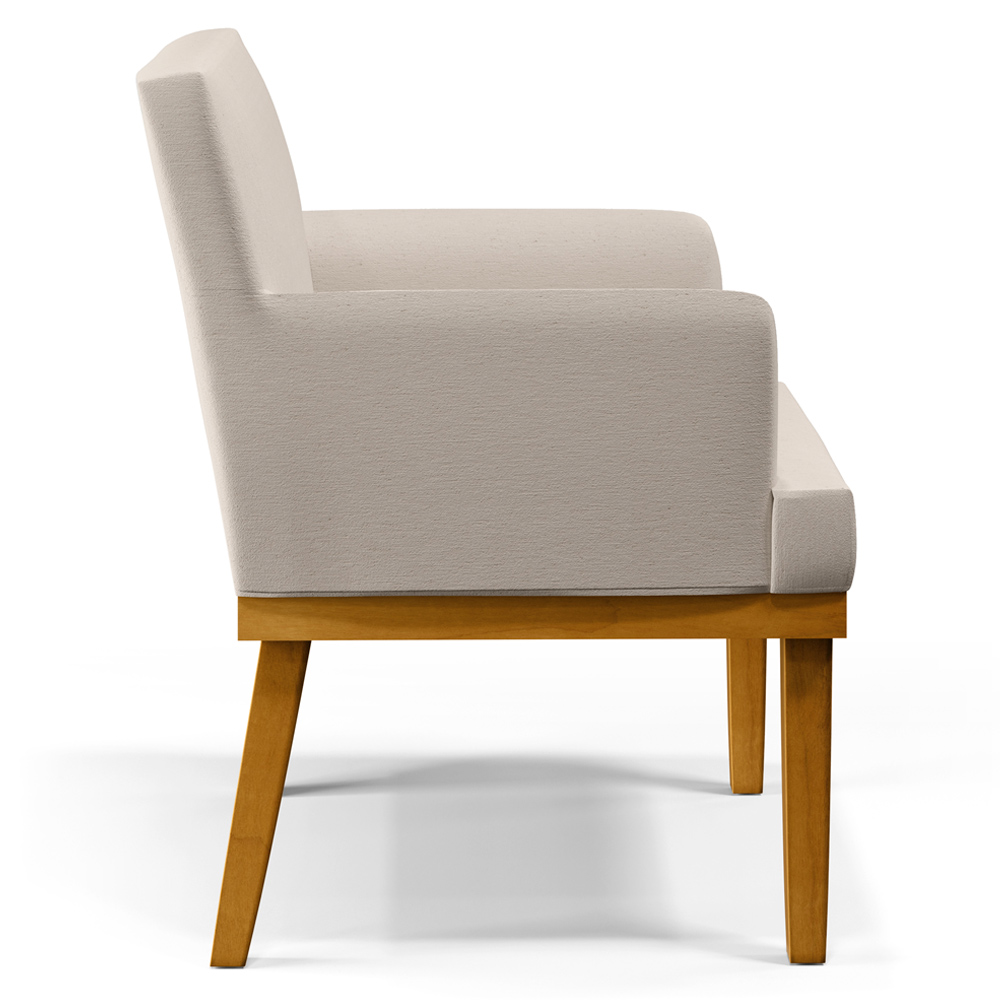 Kit 03 Poltronas Decorativas Para Sala de Estar Beatriz W01 Linho Cru - Lyam Decor