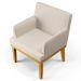 Kit 03 Poltronas Decorativas Para Sala de Estar Beatriz W01 Linho Cru - Lyam Decor
