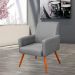 Kit 03 Poltronas Decorativas Para Sala de Estar Maria W01 Linho Cinza Escuro - Lyam Decor
