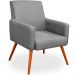 Kit 03 Poltronas Decorativas Para Sala de Estar Maria W01 Linho Cinza Escuro - Lyam Decor