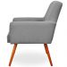 Kit 03 Poltronas Decorativas Para Sala de Estar Maria W01 Linho Cinza Escuro - Lyam Decor