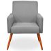 Kit 03 Poltronas Decorativas Para Sala de Estar Maria W01 Linho Cinza Escuro - Lyam Decor