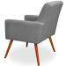Kit 03 Poltronas Decorativas Para Sala de Estar Maria W01 Linho Cinza Escuro - Lyam Decor