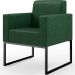 Kit 03 Poltronas Decorativas Sala Base fixa Metal Helô L02 Facto Verde Musgo - Lyam Decor
