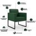 Kit 03 Poltronas Decorativas Sala Base fixa Metal Helô L02 Facto Verde Musgo - Lyam Decor