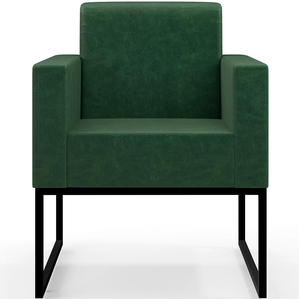 Kit 03 Poltronas Decorativas Sala Base fixa Metal Helô L02 Facto Verde Musgo - Lyam Decor