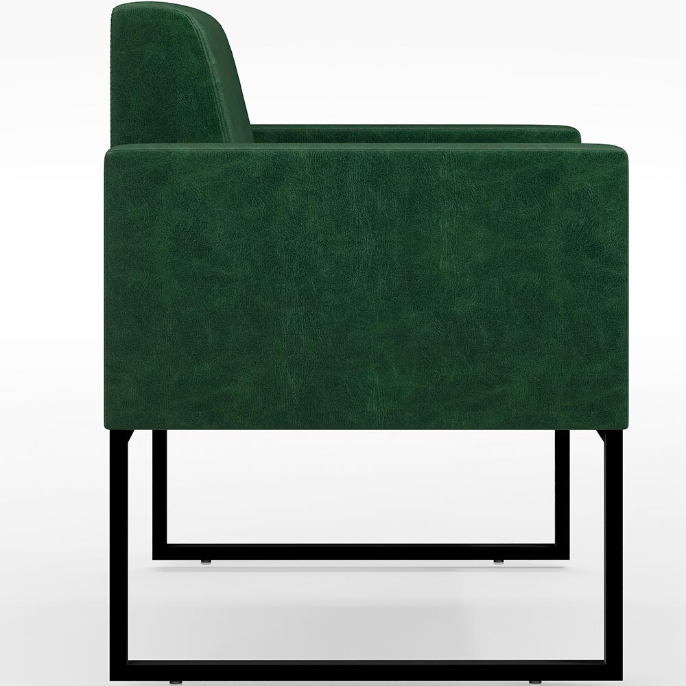 Kit 03 Poltronas Decorativas Sala Base fixa Metal Helô L02 Facto Verde Musgo - Lyam Decor