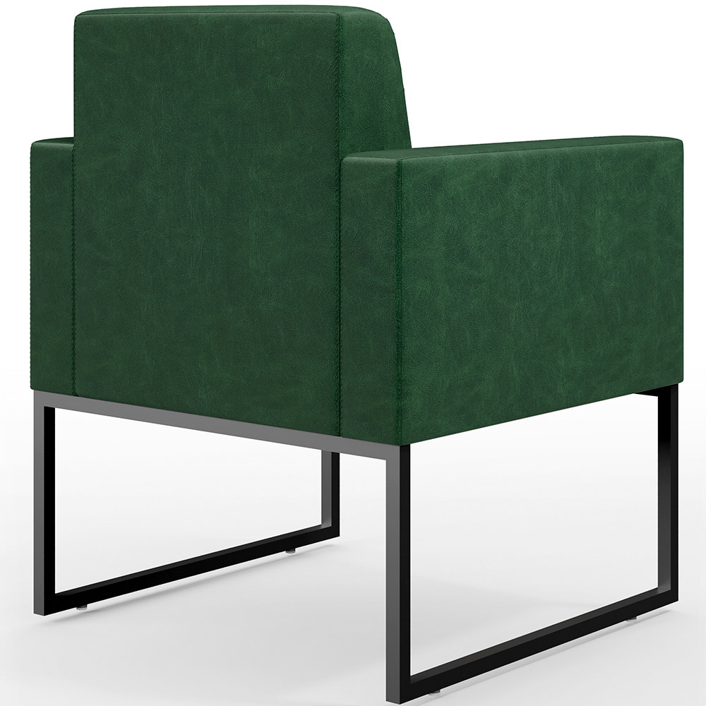 Kit 03 Poltronas Decorativas Sala Base fixa Metal Helô L02 Facto Verde Musgo - Lyam Decor
