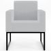 Kit 03 Poltronas Decorativas Sala Base fixa Metal Helô L02 Linho Cinza Couríssimo Camel - Lyam Decor