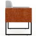 Kit 03 Poltronas Decorativas Sala Base fixa Metal Helô L02 Linho Cinza Couríssimo Camel - Lyam Decor