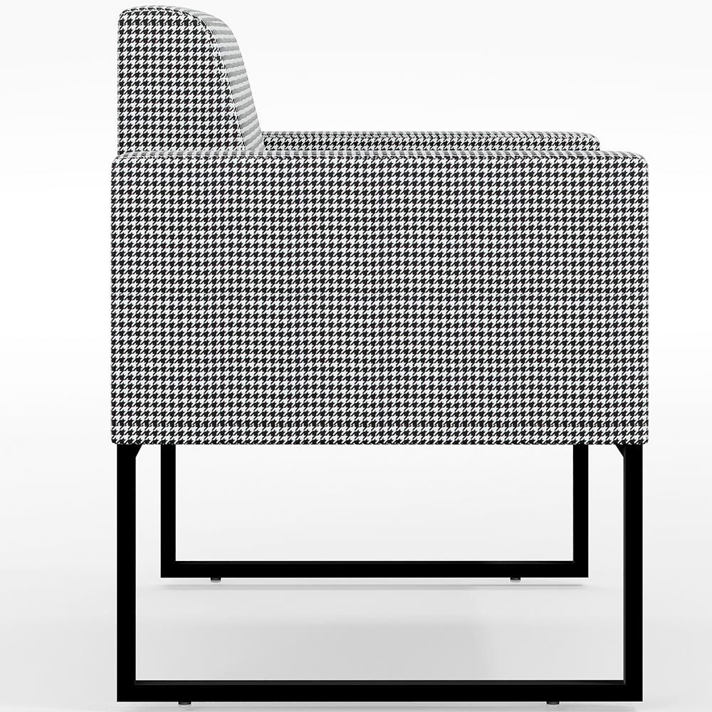 Kit 03 Poltronas Decorativas Sala Base fixa Metal Helô L02 Pied Poule - Lyam Decor