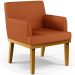 Kit 03 Poltronas Decorativas Sala De Estar Beatriz Base Mel W01 Tecido Terracota - Lyam Decor
