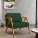 Kit 03 Poltronas Decorativas Sala Pietra Estrutura De Madeira L02 Suede Verde Musgo - Lyam Decor