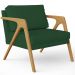 Kit 03 Poltronas Decorativas Sala Pietra Estrutura De Madeira L02 Suede Verde Musgo - Lyam Decor