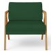 Kit 03 Poltronas Decorativas Sala Pietra Estrutura De Madeira L02 Suede Verde Musgo - Lyam Decor