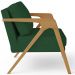 Kit 03 Poltronas Decorativas Sala Pietra Estrutura De Madeira L02 Suede Verde Musgo - Lyam Decor