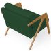 Kit 03 Poltronas Decorativas Sala Pietra Estrutura De Madeira L02 Suede Verde Musgo - Lyam Decor