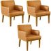 Kit 03 Poltronas Decorativas Sala de Estar Base Mel Beatriz W01 Couríssimo Whisky - Lyam Decor