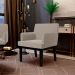 Kit 03 Poltronas Decorativas Sala de Estar Base Preto Beatriz W01 Bouclê Bege - Lyam Decor