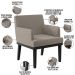 Kit 03 Poltronas Decorativas Sala de Estar Base Preto Beatriz W01 Bouclê Bege - Lyam Decor