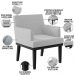 Kit 03 Poltronas Decorativas Sala de Estar Base Preto Beatriz W01 Bouclê Cinza - Lyam Decor