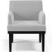Kit 03 Poltronas Decorativas Sala de Estar Base Preto Beatriz W01 Bouclê Cinza - Lyam Decor
