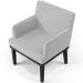 Kit 03 Poltronas Decorativas Sala de Estar Base Preto Beatriz W01 Bouclê Cinza - Lyam Decor