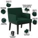 Kit 03 Poltronas Decorativas Sala de Estar Base Preto Beatriz W01 Bouclê Verde - Lyam Decor