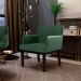 Kit 03 Poltronas Decorativas Sala de Estar Base Preto Beatriz W01 Facto Verde Musgo - Lyam Decor