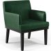 Kit 03 Poltronas Decorativas Sala de Estar Base Preto Beatriz W01 Facto Verde Musgo - Lyam Decor