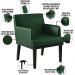 Kit 03 Poltronas Decorativas Sala de Estar Base Preto Beatriz W01 Facto Verde Musgo - Lyam Decor