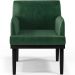 Kit 03 Poltronas Decorativas Sala de Estar Base Preto Beatriz W01 Facto Verde Musgo - Lyam Decor