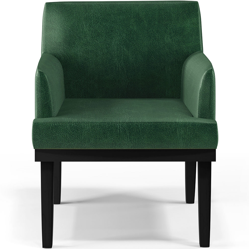 Kit 03 Poltronas Decorativas Sala de Estar Base Preto Beatriz W01 Facto Verde Musgo - Lyam Decor