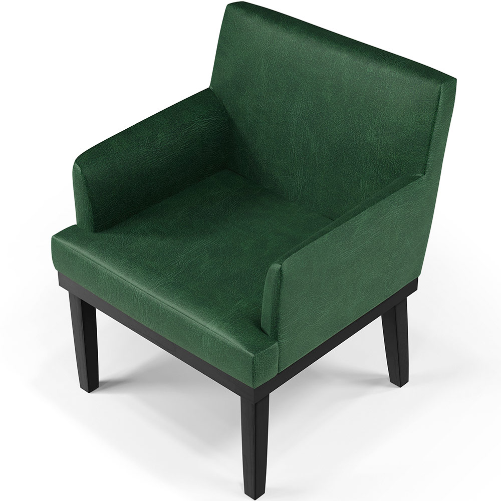 Kit 03 Poltronas Decorativas Sala de Estar Base Preto Beatriz W01 Facto Verde Musgo - Lyam Decor