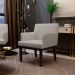Kit 03 Poltronas Decorativas Sala de Estar Base Preto Beatriz W01 Linho Bege - Lyam Decor