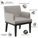 Kit 03 Poltronas Decorativas Sala de Estar Base Preto Beatriz W01 Linho Bege - Lyam Decor