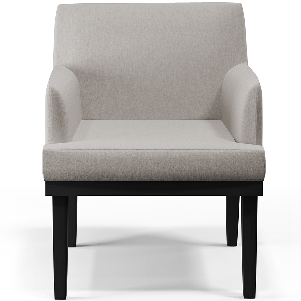 Kit 03 Poltronas Decorativas Sala de Estar Base Preto Beatriz W01 Linho Bege - Lyam Decor