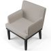 Kit 03 Poltronas Decorativas Sala de Estar Base Preto Beatriz W01 Linho Bege - Lyam Decor
