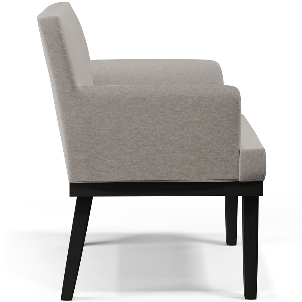 Kit 03 Poltronas Decorativas Sala de Estar Base Preto Beatriz W01 Linho Bege - Lyam Decor