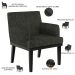 Kit 03 Poltronas Decorativas Sala de Estar Base Preto Beatriz W01 Linho Chumbo - Lyam Decor