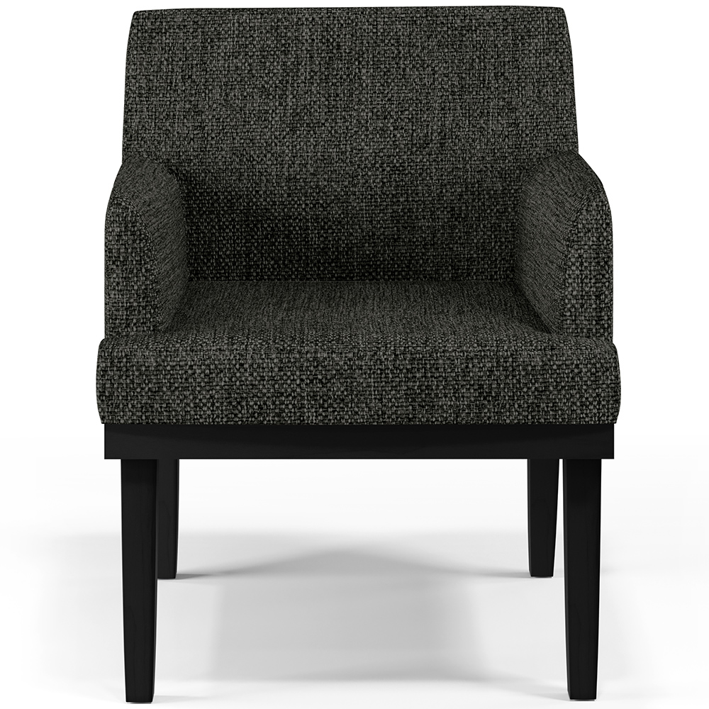 Kit 03 Poltronas Decorativas Sala de Estar Base Preto Beatriz W01 Linho Chumbo - Lyam Decor