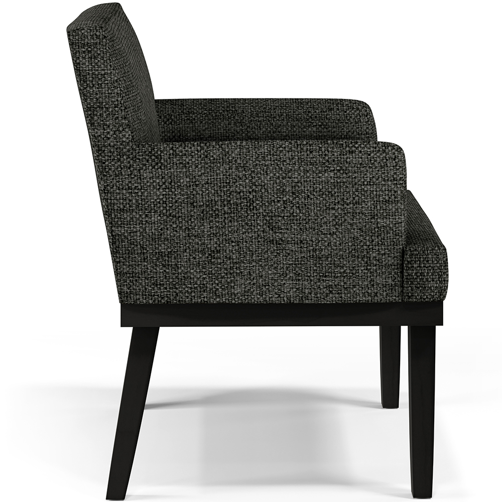 Kit 03 Poltronas Decorativas Sala de Estar Base Preto Beatriz W01 Linho Chumbo - Lyam Decor