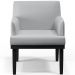 Kit 03 Poltronas Decorativas Sala de Estar Base Preto Beatriz W01 Linho Cinza - Lyam Decor