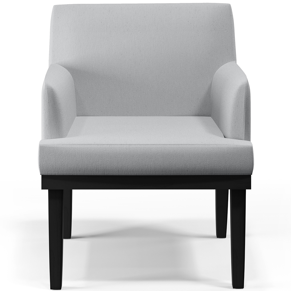 Kit 03 Poltronas Decorativas Sala de Estar Base Preto Beatriz W01 Linho Cinza - Lyam Decor