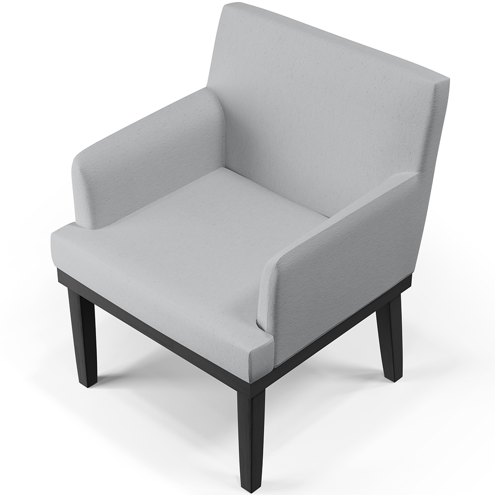 Kit 03 Poltronas Decorativas Sala de Estar Base Preto Beatriz W01 Linho Cinza - Lyam Decor