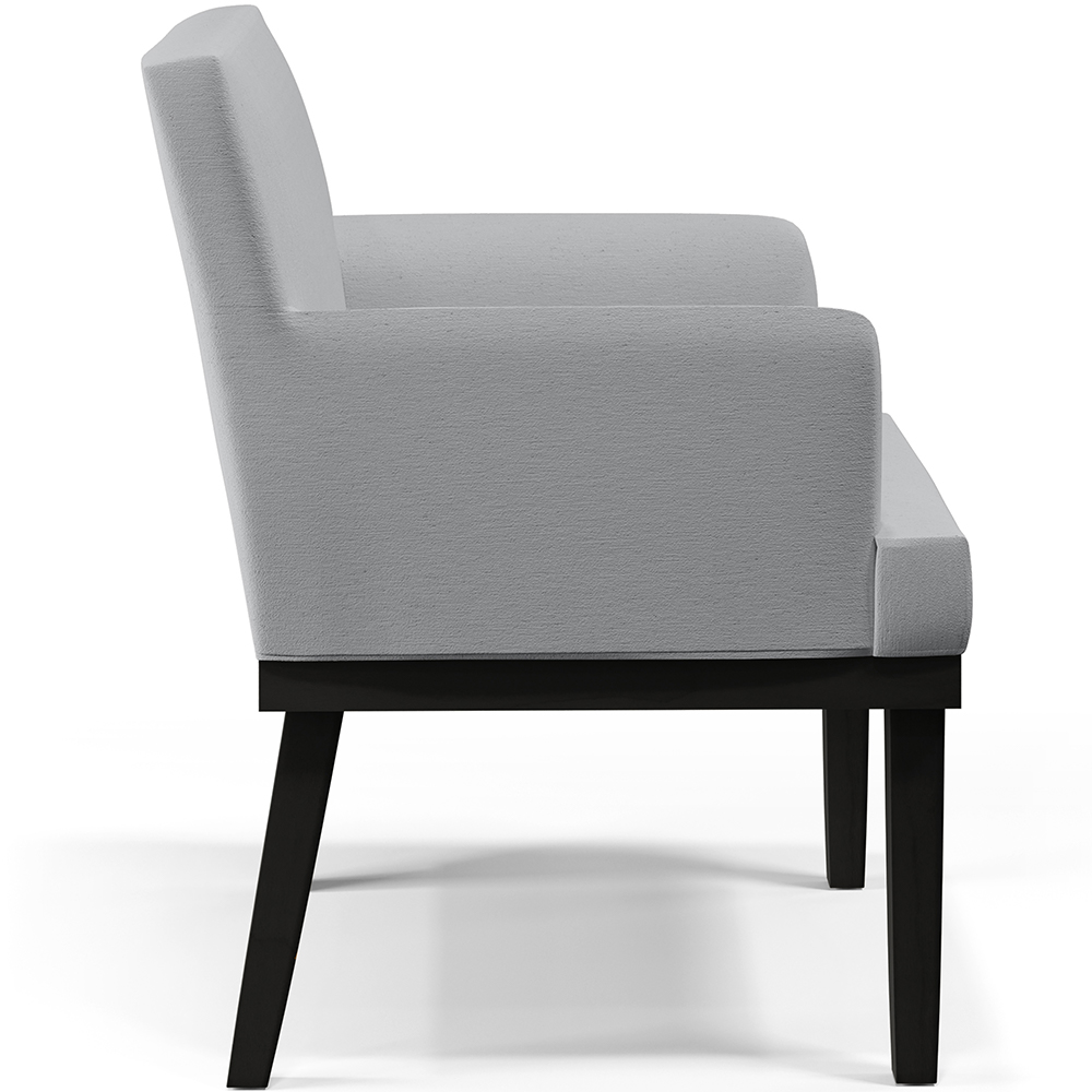 Kit 03 Poltronas Decorativas Sala de Estar Base Preto Beatriz W01 Linho Cinza - Lyam Decor
