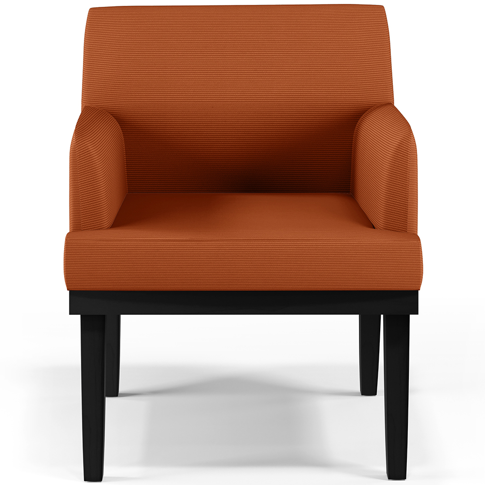 Kit 03 Poltronas Decorativas Sala de Estar Base Preto Beatriz W01 Tecido Terracota - Lyam Decor